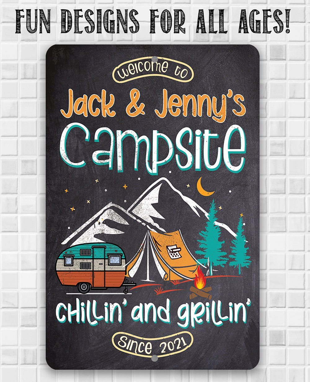 Personalized - Welcome To Our Campsite - Metal Sign