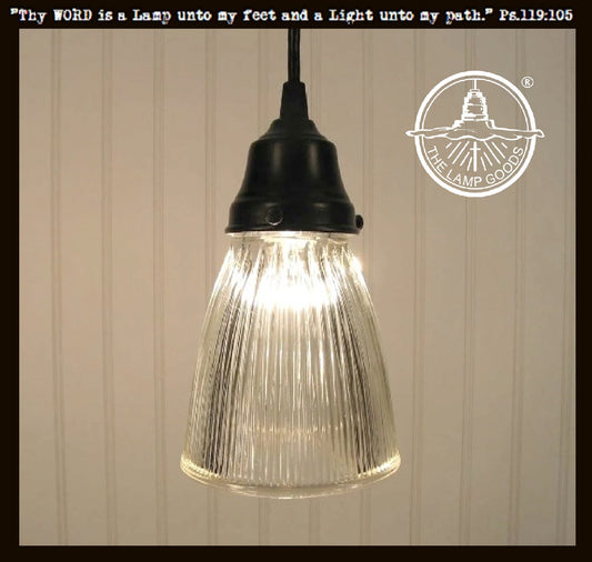 Minimalist Antique Glass Light Pendant or Sconce