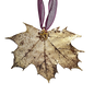 Gold Sugar Maple Leaf with Sheer Ribbon Ornament