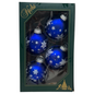 Krebs Value Glass Ball 4 pack - Snowflakes on Matte Blue