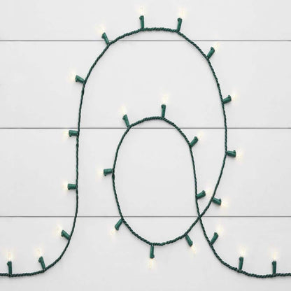 100 Warm White LED Green Wire Lights