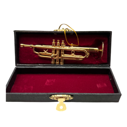Brass Trumpet Ornament In A Case