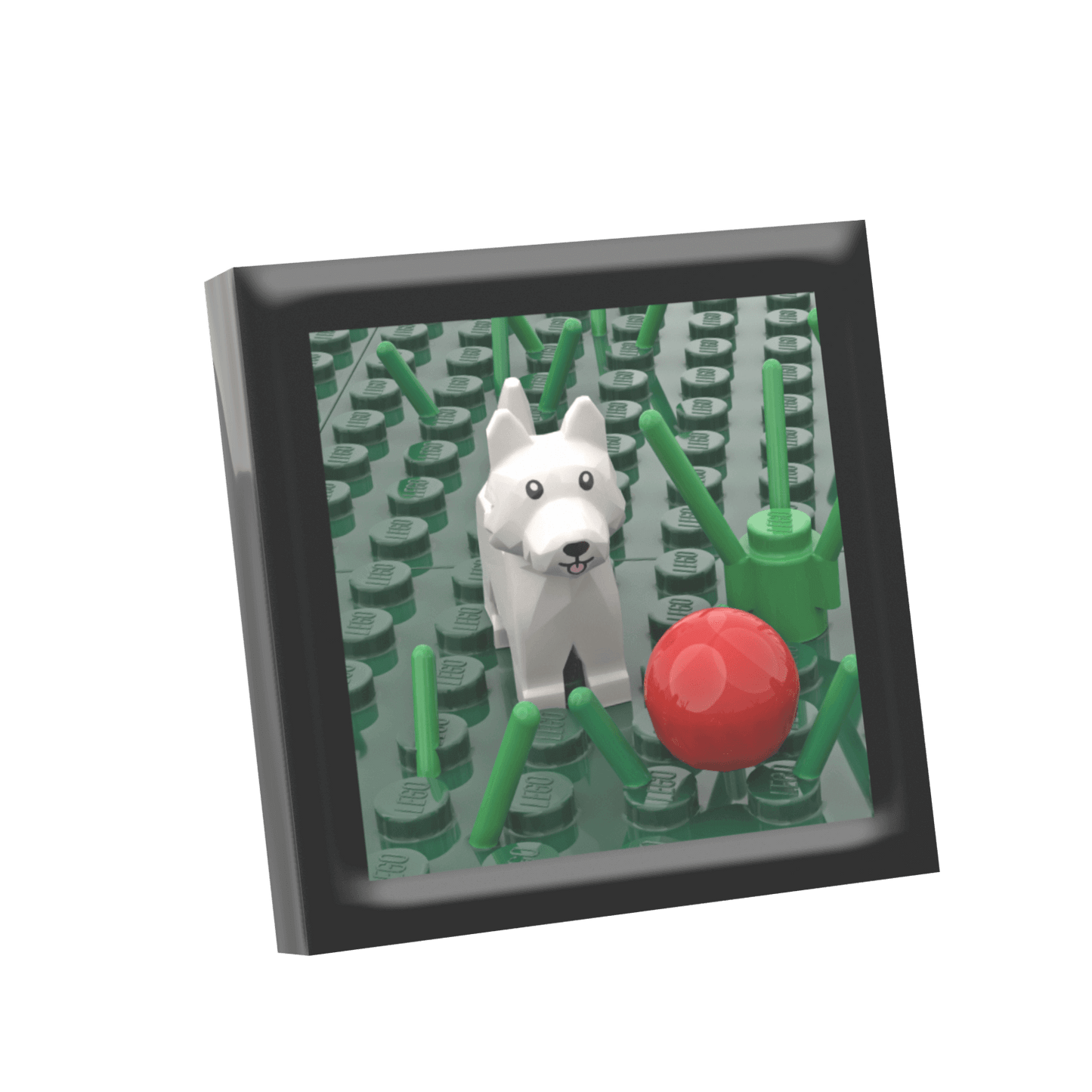 Framed Picture - Pet Dog - Custom Printed - Made Using LEGO® Parts