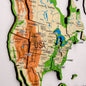 3D Wooden World Map Physical