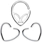 16G 5/16 Heart of the Galaxy Septum Ring Pack Set of 3