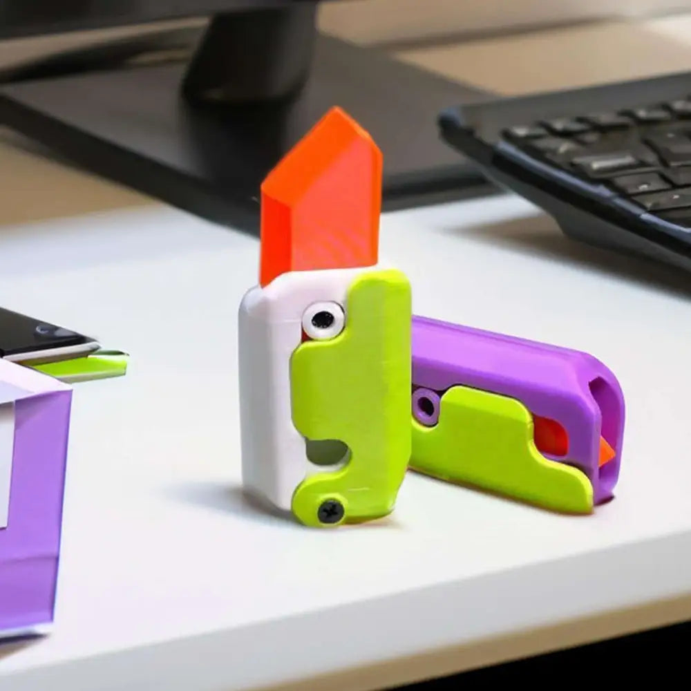 Pink and Lime Radish Knife Gravity Cub Toy