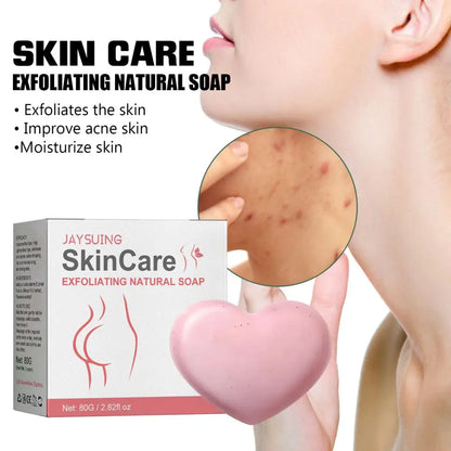 Pink Heart Exfoliating Bath Soap Removes Acne