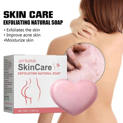 Pink Heart Exfoliating Bath Soap Removes Acne