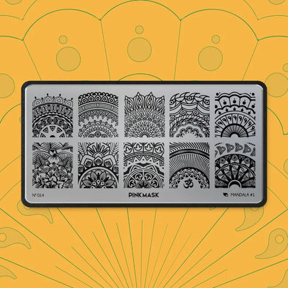 Pink Mask - Stamping Plate Mandala #14