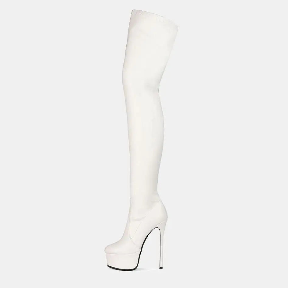 Pink Patent Platform High Heel Boots