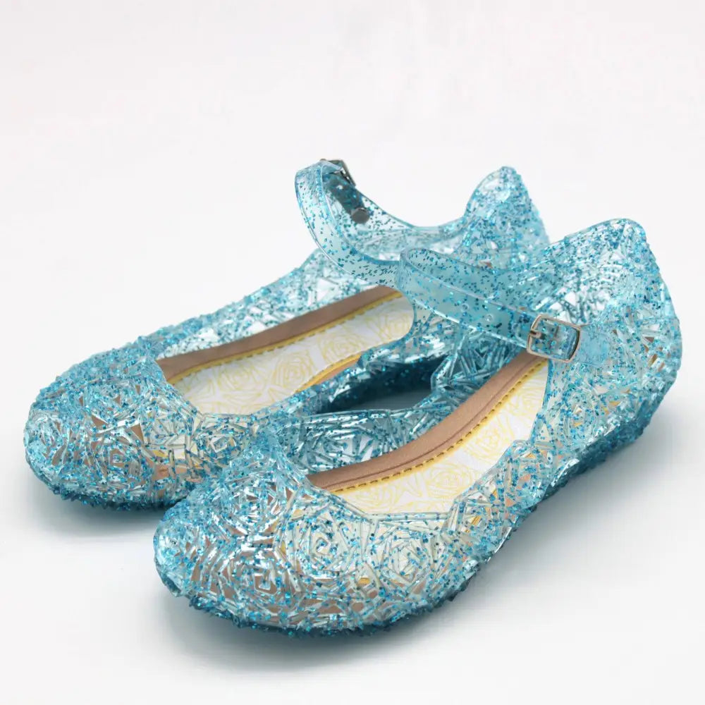 Pink Rose Girls Crystal Shoes High Heel Sandals