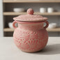 Pink Talavera Clay Bean Pot with Lid | Mexican Folk Art