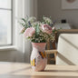 Pink & White Talavera Vase | Monarch Butterfly Motif