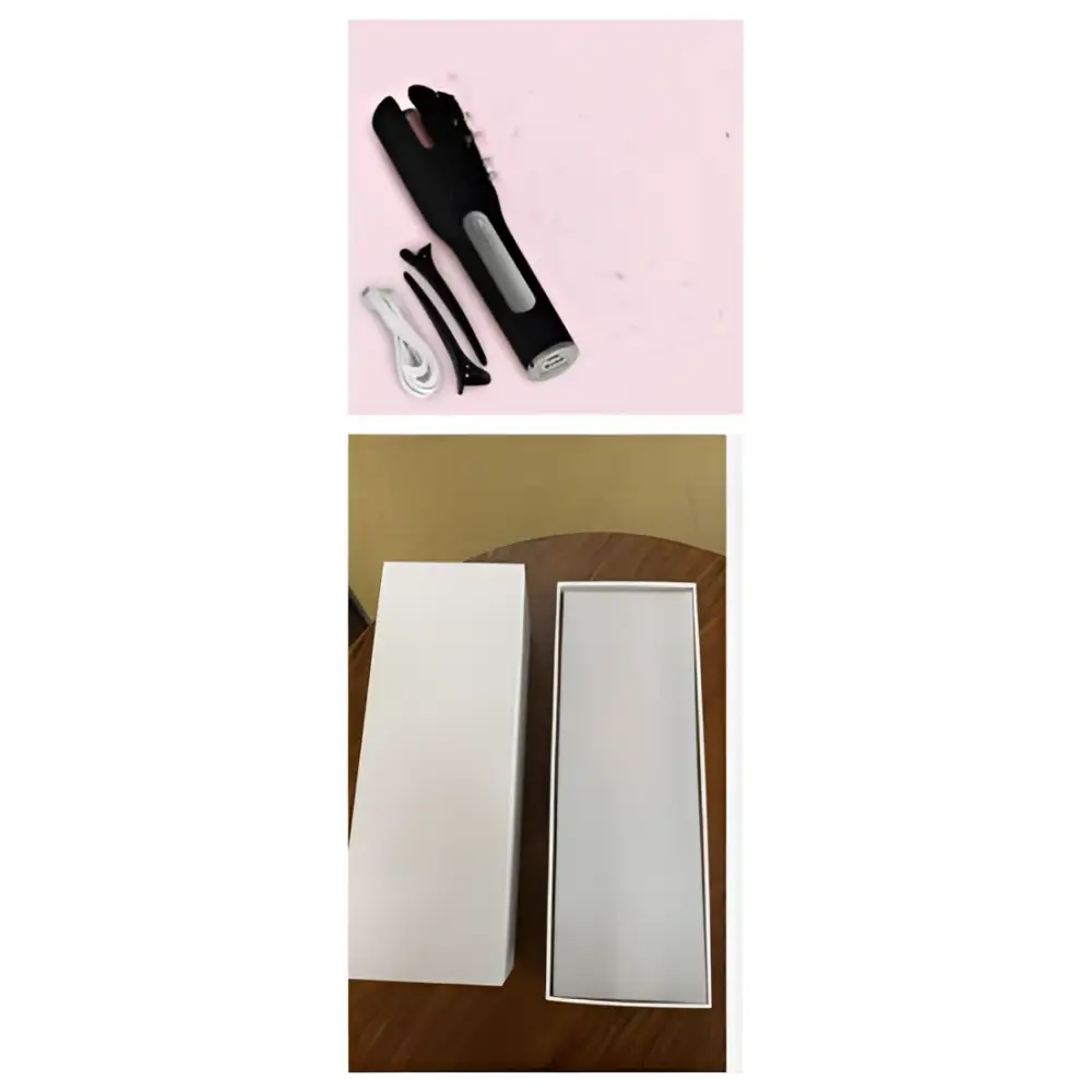 Pink Wireless Automatic Curler USB LCD Screen