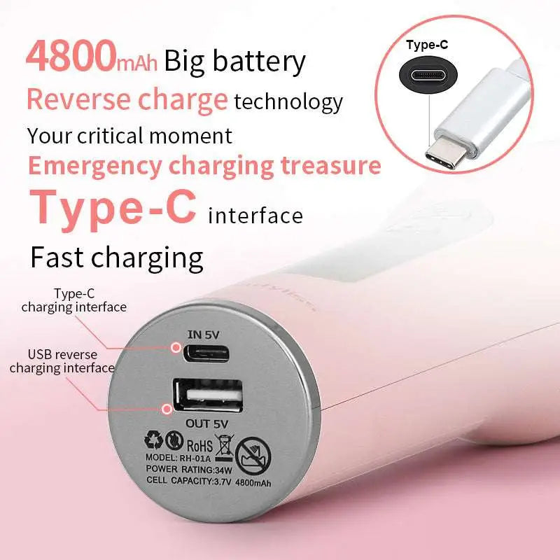 Pink Wireless Automatic Curler USB LCD Screen
