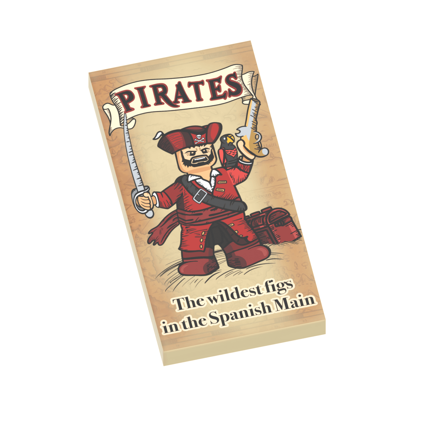 Pirates Ride Poster - Custom Printed 2x4 Tile - Made Using LEGO® Parts