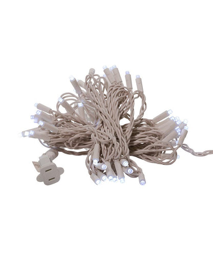 50-Light 5mm Cool White Frosted LED White Wire Light Set