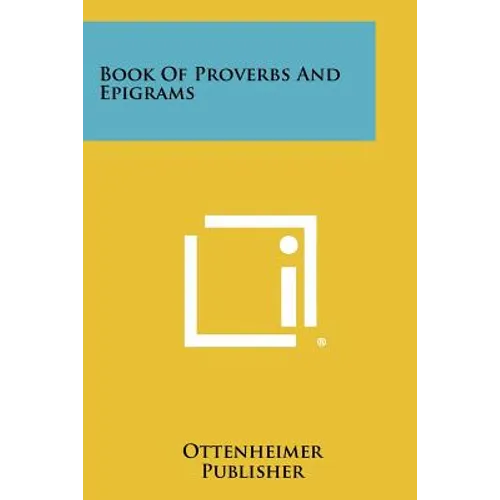 Book Of Proverbs And Epigrams - Paperback