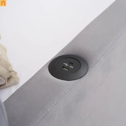 Bed Frame Daybed Twin Velvet Gray Roll-Out Trundle 250 lb