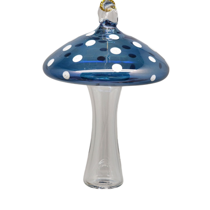Egyptian Blown Glass Ornament - Mushroom - Blue