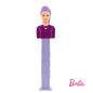 Pez Barbie Dispenser with 3 Candy rolls - Purple Hair Barbie