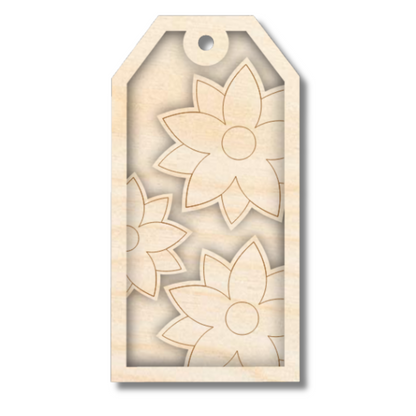 Unfinished Wood Layered Christmas Gift Tags | 14 Options | 3 Piece | 4"-6" Tall | 1/8" Wood | Wood Craft DIY
