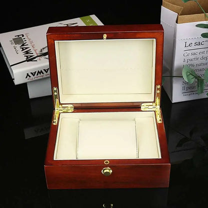 Polished Reddish Brown Watch Box Custom Jewelry Case