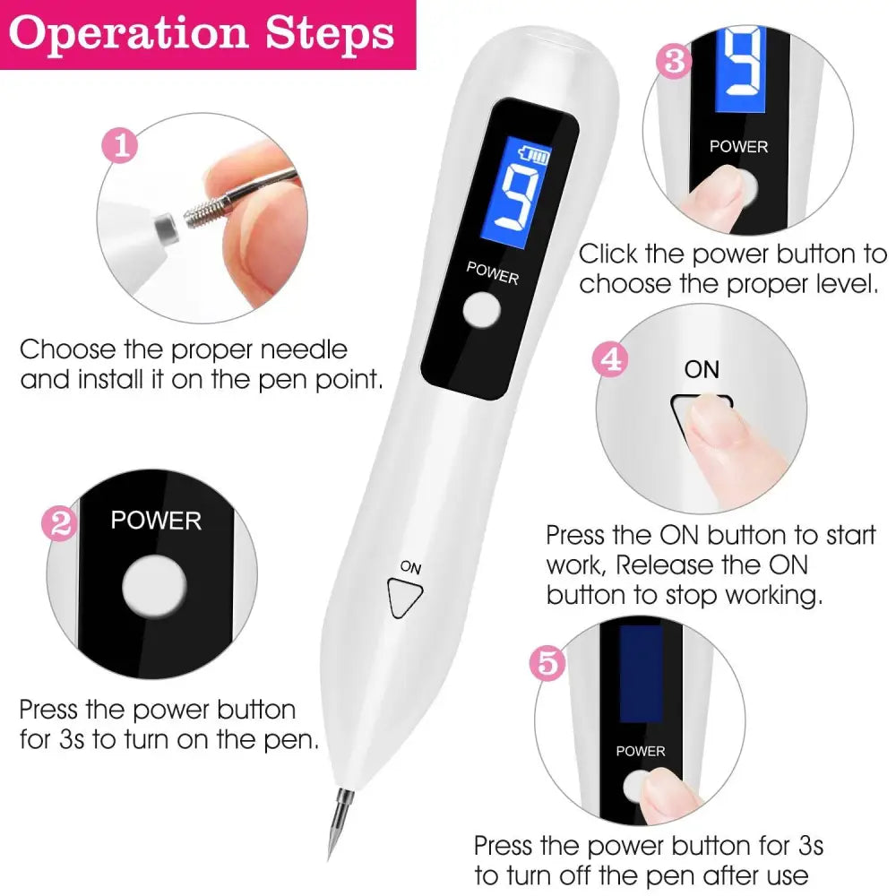 Portable LCD Skin Tag Repair Kit with USB Charging