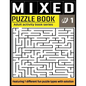 Mixed Puzzle Book: Mixed Activity Puzzle Book Series for Adults With Solutions - Sudoku, Crossword, Word Search, Word Scramble, Missing V - Paperback
