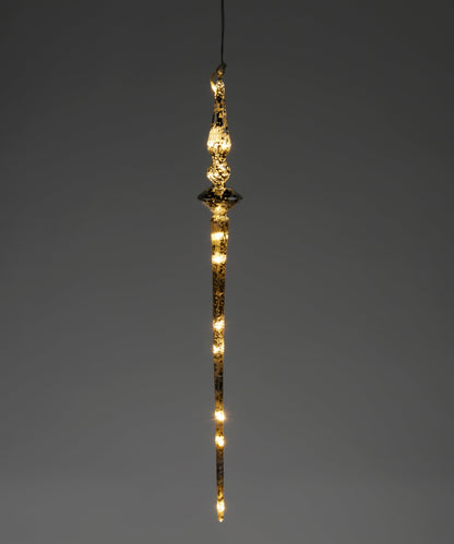 Glass LED Icicle Ornament