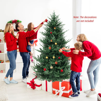 6 FT Pre-Lit Artificial Hinged Xmas Tree with 778 PVC and PE Branch Tips