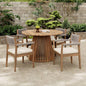 Alora Premium 5-Piece Outdoor Acacia Wood Patio Furniture Set With Braided Dining Chairs, Cushions, And Dining Table (SAK26754)