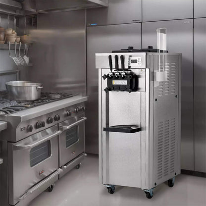 Commercial 21-31 L/H 3-Flavor Freestanding Soft Serve Ice Cream Machine Maker (SAK21874)