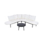 Alora Premium Half-Moon 6-Person Curved All-Weather Outdoor Furniture Sofa Patio Set With Coffee Table And Cushions (SAK76332)