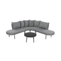 Alora Premium Half-Moon 6-Person Curved All-Weather Outdoor Furniture Sofa Patio Set With Coffee Table And Cushions (SAK76332)