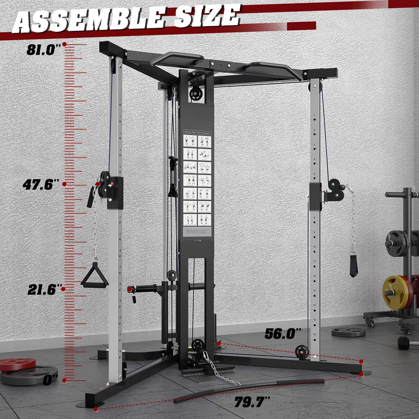 Rovix Premium Home Cable Crossover Full Body Workout Fly Machine, 350LBS (SAK06341)