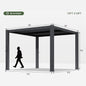Alora Premium Gray Outdoor Metal Pergola With Louvered Roof And Drainage System (SAK76143)