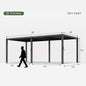 Alora Premium Gray Outdoor Metal Pergola With Louvered Roof And Drainage System (SAK76143)