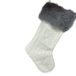 21" Knit Fabric Stocking - Grey Cuff