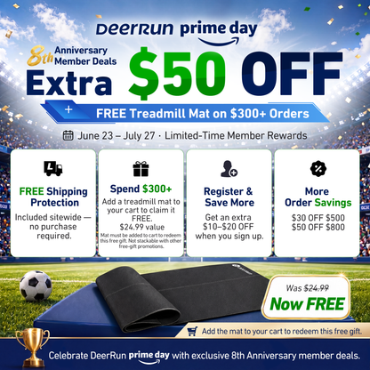 DeerRun X20 Incline Home Treadmill with 15% Auto Incline & Full Running Deck | 400 lbs, 11.3 mph