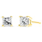 Princess-Cut Diamond Stud Earrings in 14K Yellow Gold – 1/5 Cttw