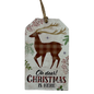 Wooden Plaid Gift Tag Ornament - Oh Deer! Christmas Is Here