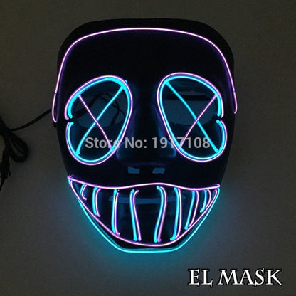 LED Neon Light Horror Masks Set