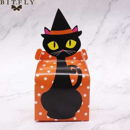 Paper Ghost Pumpkin Spider Cat Candy Box