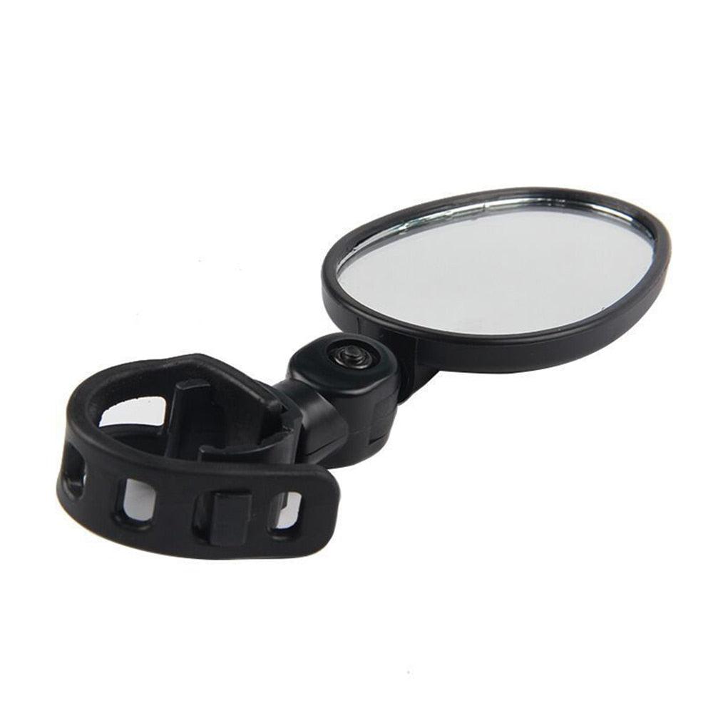 STEVVEX Handlebar Bicycle Rearview Mirror - ABS Body, Glass Mirror, Rubber Strap Mount, Universal Fit, Rotatable