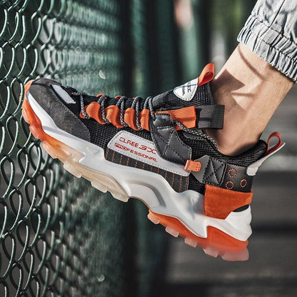 Lace-Up Flock Sneakers with Rubber Sole - STEVVEX