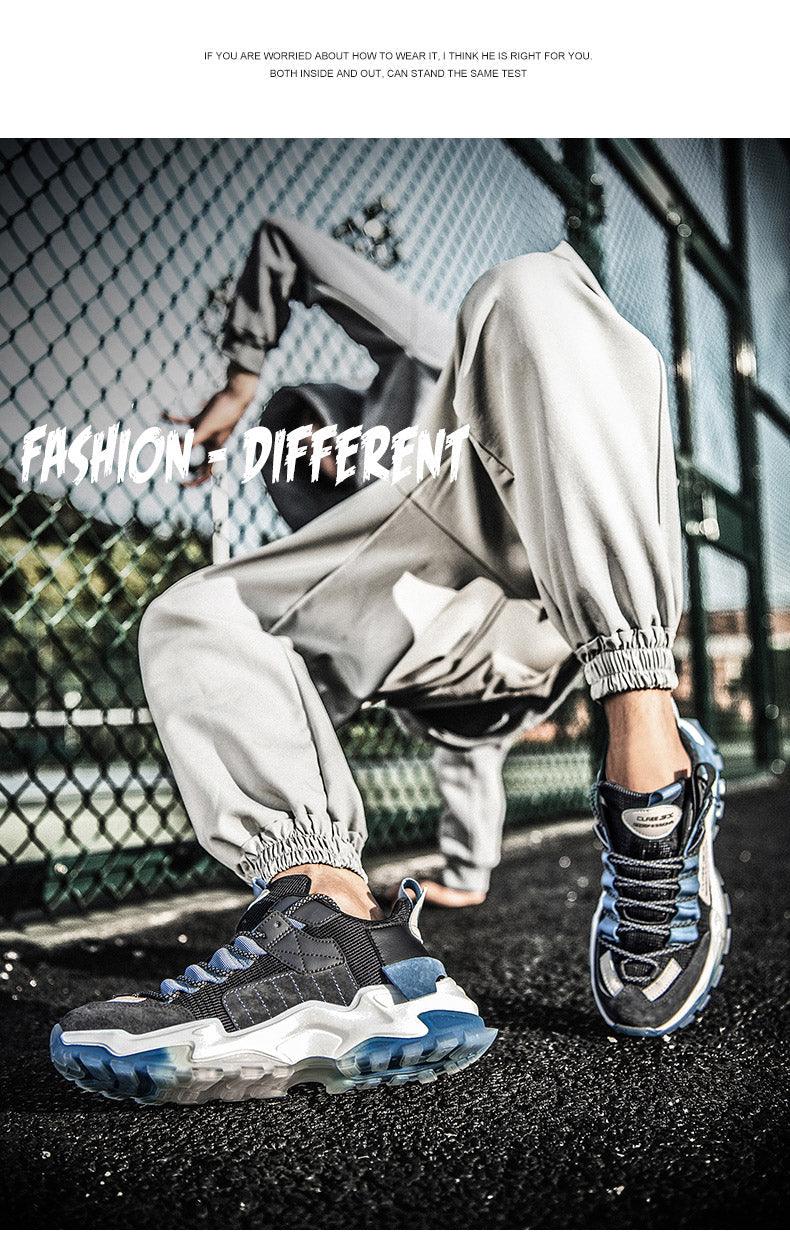 Lace-Up Flock Sneakers with Rubber Sole - STEVVEX