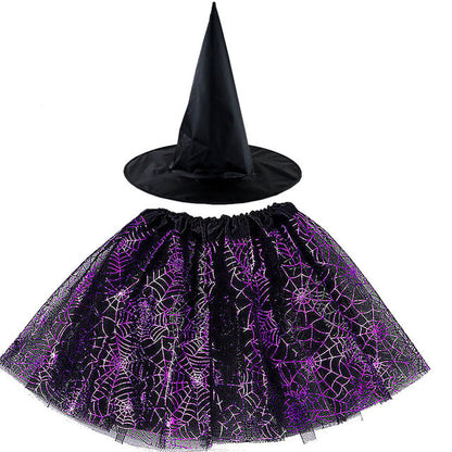 Spider Web Tutu Cobweb Skirt Witch Wizard Hat Tulle Outfits