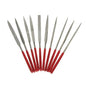 Set of 10 Steel Hand Jewelry Files Diamond Flat Tool Square Warding Knife Equaling Crossing Barrette Tapered Alloy