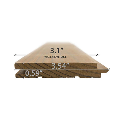 Prosaunas Thermo-Radiata Pine 1X4 T&G STS4 Sauna Wall Wood (SAK43045)